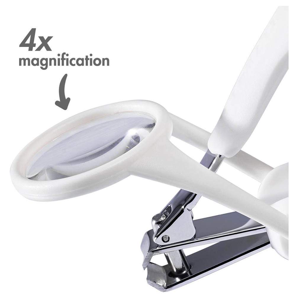 The First Years Nail Clipper W/ Magnifier White & Grey || Birth+ to 12months
