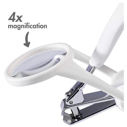 The First Years Nail Clipper W/ Magnifier White & Grey || Birth+ to 12months