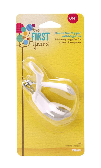 The First Years Nail Clipper W/ Magnifier White & Grey || Birth+ to 12months