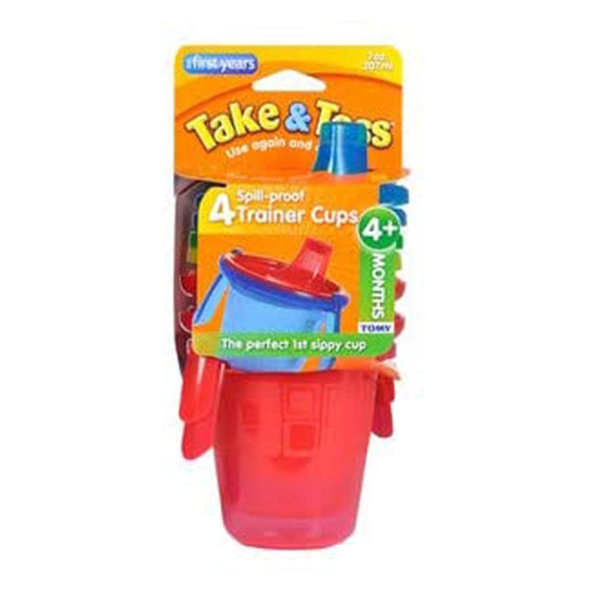 The First Years Take & Toss 7 Oz With 2 Removable Handles 5 Pk Multicolor || 4months to 24months