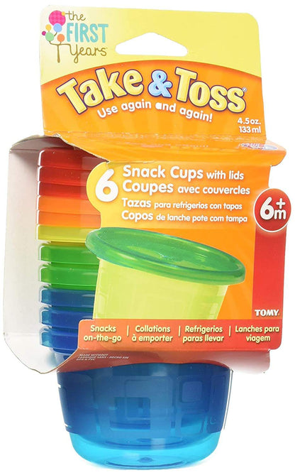 The First Years Take & Toss Snack Cups 4.5 Oz, 7 Pk Multicolor || 6months to 24months