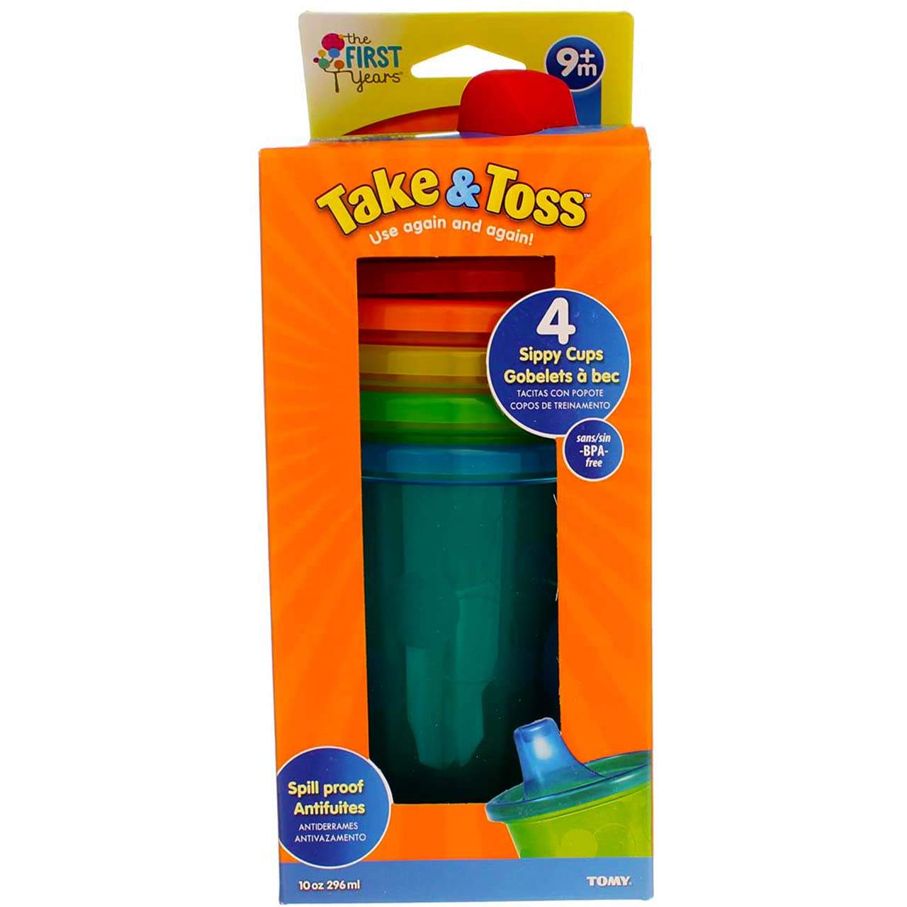 The First Years Take & Toss Spill-Proof Cups 10 Oz. 5 Pk. Multicolor || 9months to 36months