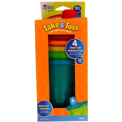 The First Years Take & Toss Spill-Proof Cups 10 Oz. 5 Pk. Multicolor || 9months to 36months