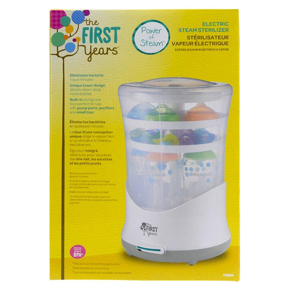 The First Years White & Grey Color Power Of Steam Sterilizer || Birth+ to 36months