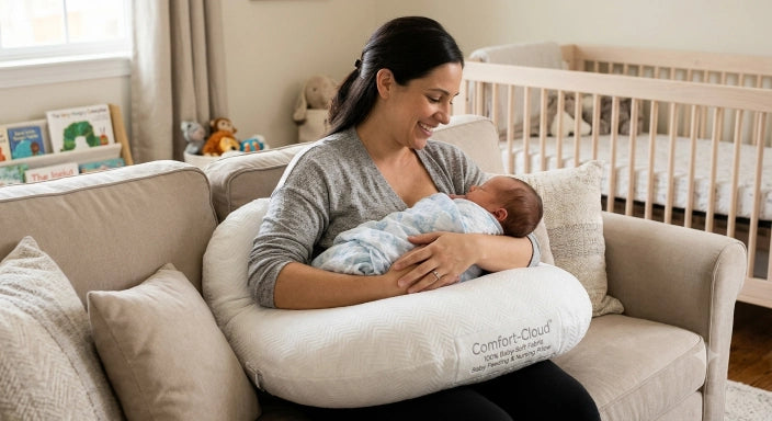 Comfort-Cloud U-Shaped Baby Feeding & Nursing Pillow | 100% Baby-Soft Fabric