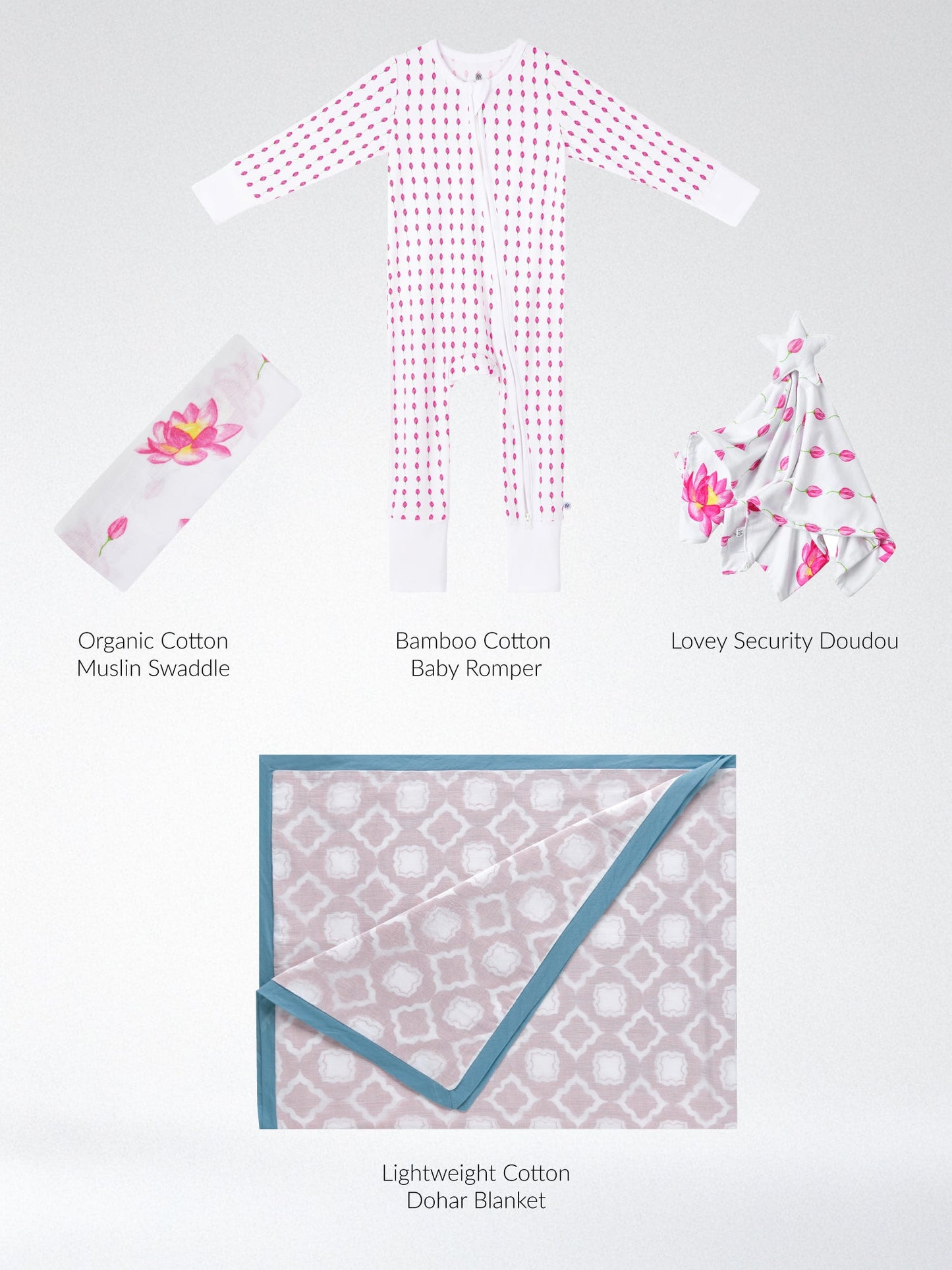 Malabar Baby Pink Peony Snuggle & Sleep Gift Set