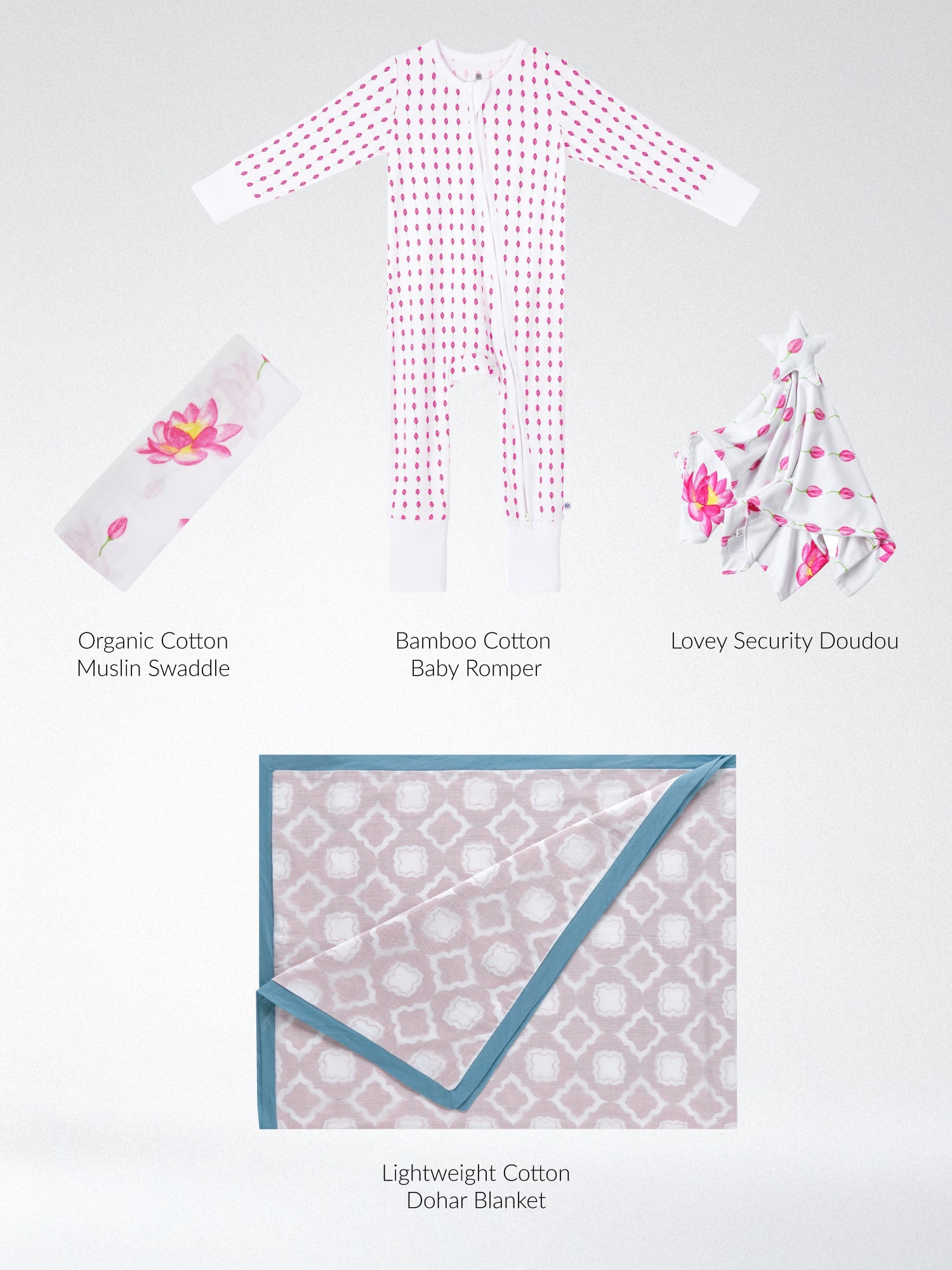 Malabar Baby Pink Peony Snuggle & Sleep Gift Set