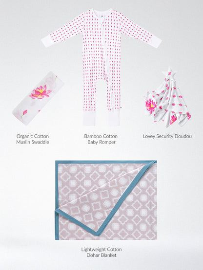 Malabar Baby Pink Peony Snuggle & Sleep Gift Set