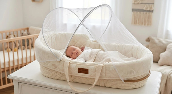 Premium Baby Sleeping Bed with Mosquito Net | 100% Baby-Soft Fabric