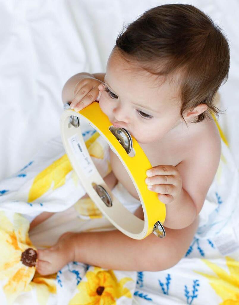Malabar Baby Organic Swaddle Set - Glowing Garden (Sunflower & Blue Butterfly)
