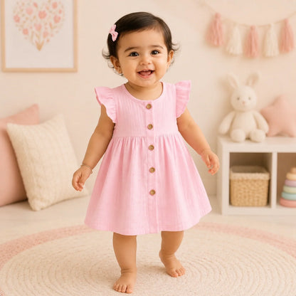 Kids Organic Cotton Front Open Kimono | Pink , Flower | Pack of 2
